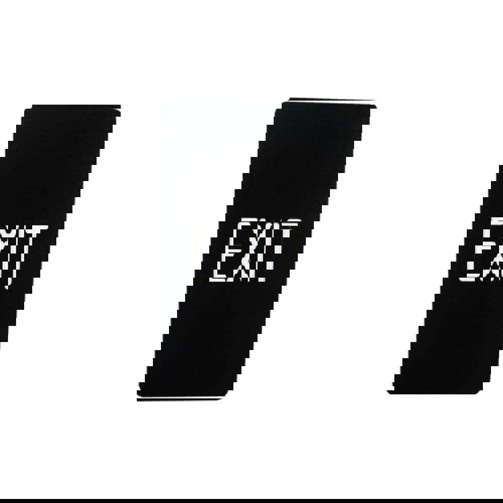 Safety Signs; Family: Safety Sign ; Sign Type: Direction; Location ; Sign Header: Exit ; Legend: Exit ; Message/Graphic: Message Only ; Graphic Type: None